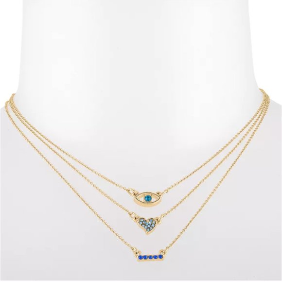 RACHEL Rachel Roy Jewelry - Rachel Roy Gold-Blue Three-Row Necklace